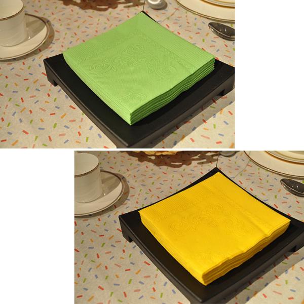 Couleur jaune de soleil de 100 du compte 2Ply de papier serviettes de boisson