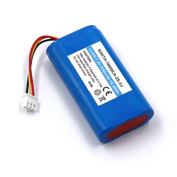 Bloc d'alimentation personnalisé 7,2 V 2250 mAh 18650 Li-ion rechargeable avec configuration 2S-3J
