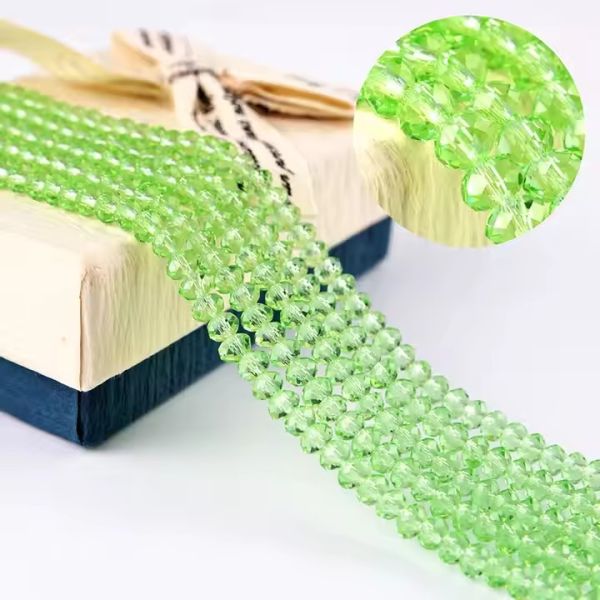 Glass Facetted Beads Lampwork Loose Round Glass Crystal Glass Rondelle Loose Beads