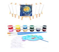 Niños Adultos Artistas Principiantes Kit de pintura de lienzo con paletas y pinceles OEM