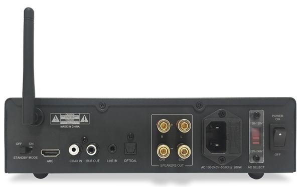Bluetooth 5.0 Audio Amplifier with 2 x 100 Watt RMS and 3 Channel (2.1) Stereo Receiver