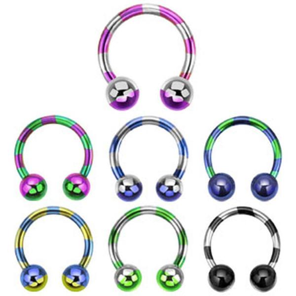 Anodisé Titane Neige bijoux 18k or rond Barbell Ball