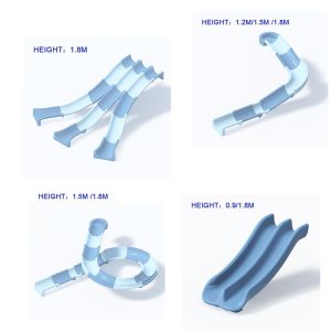 Custom Modular Water Slides for Water Houses FRP 304 Stainless Steel Straight