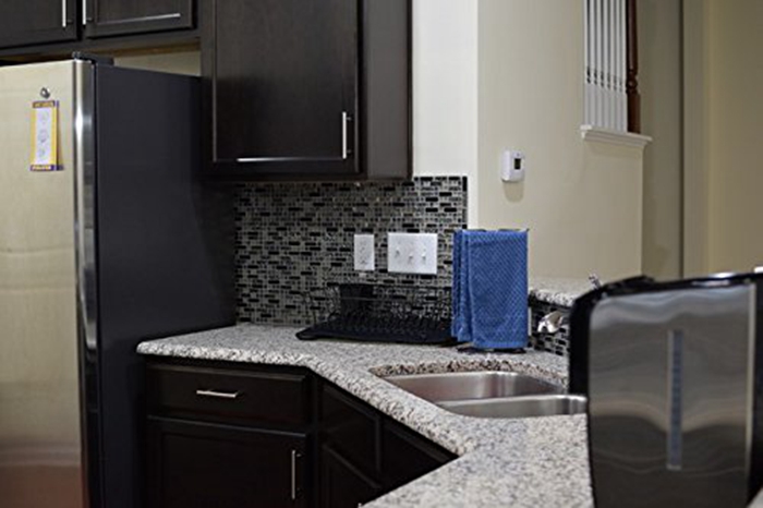 Black Strip Silver Glass And Metal Tile Backsplash , Mini Glass Kitchen Wall Tiles