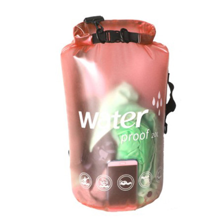 10L 20L Transparent Dry Bag , PVC Outdoor Camping Dry Bags Water Resistant