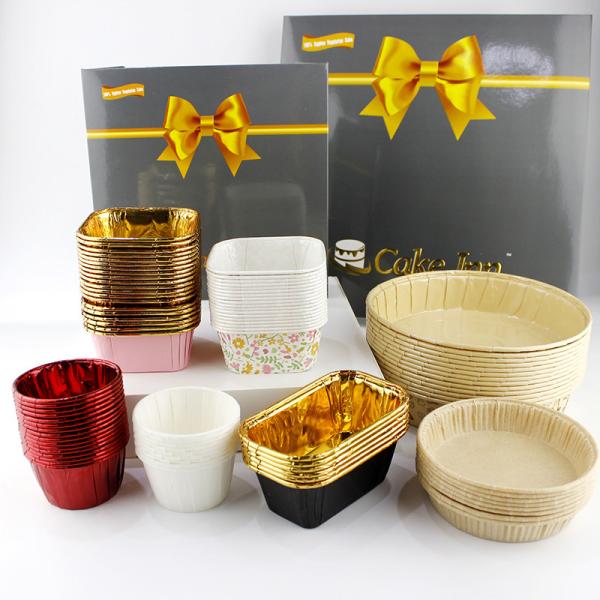 Aluminum Rolled Baking Paper Cup , Disposable Packaging Birthday Cake Cup