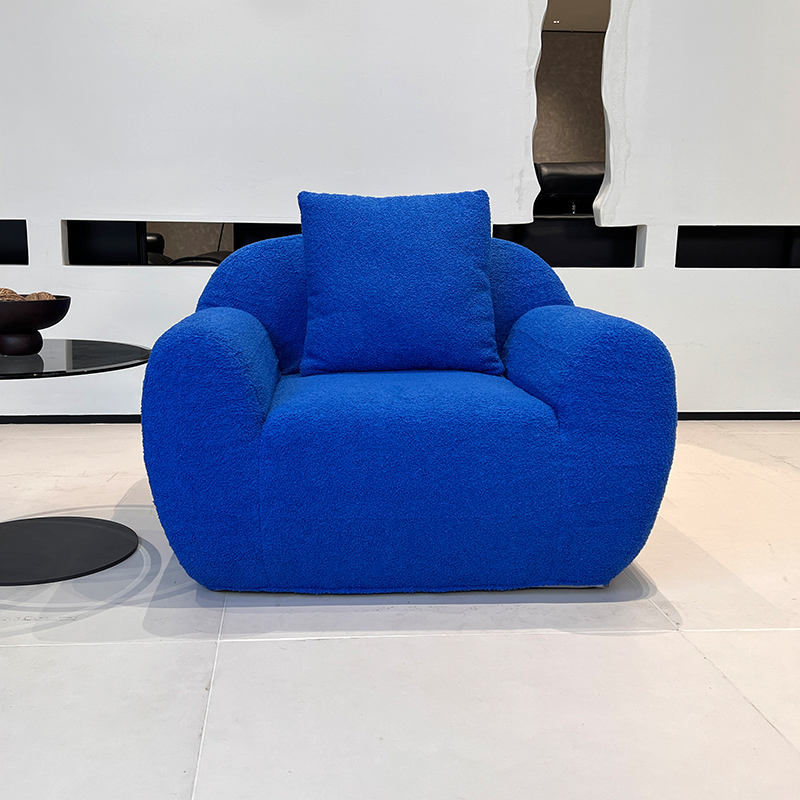 Modern Single Person Reclining Square Leisure Sofa Chair with Sponge Fabric Compressed Sofa for Living Room & Bedroom Villa Use
