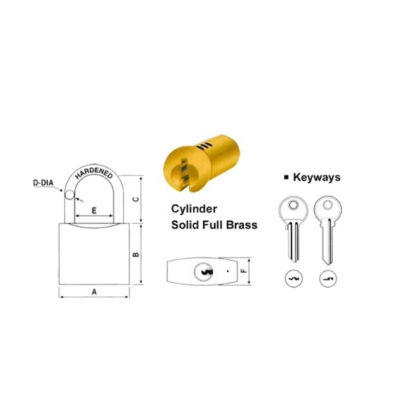 20-75mm Solid Iron Body with Plastic Painted Surface Waterproof Painted Iron Padlock