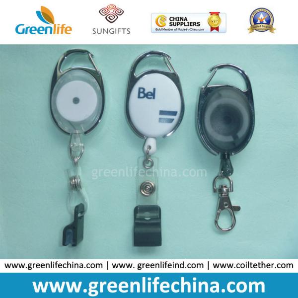 Custom Plastic Oval Colorful Carabiner Badge Reel Promotional Items