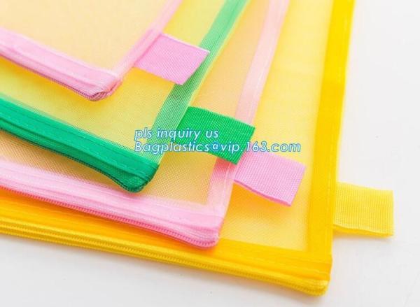 mesh file bag A4 paper bag dictionery bag for student and office, mesh document bag with zipper for documents and receip