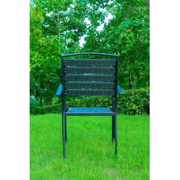 Black 11 Pieces Plastic Wood Modern Outdoor Garden Furniture Table Set 8-10 Seater Extendable Patio Dining Table Chairs