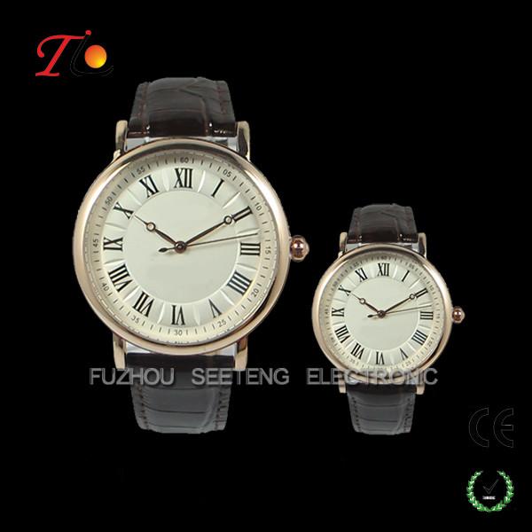 High quality real leather men and women watches with classic dial