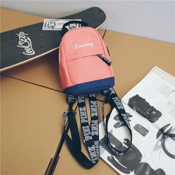 New personality fashion Hong Kong wind mobile phone bag single-shoulder slanting straddle small backpack female backpack