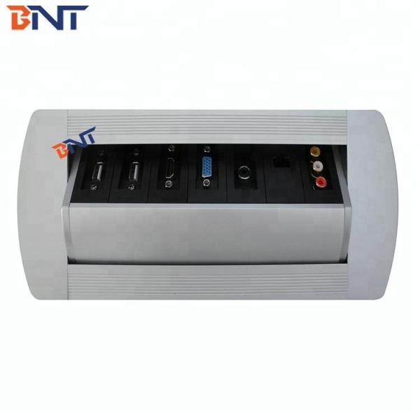 Manual rotating conference table socket outlet with multiple power plug