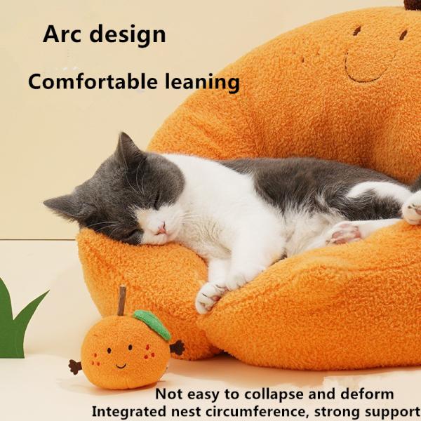 Approvisionnements de conservation chauds d'animal familier de Cat Bed Four Season Pet de lit de niche orange de Cat House Cat House Teddy en hiver