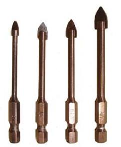 1/4 Hex Shank Glass Drill Bits YG6X Tipped 3-20mm