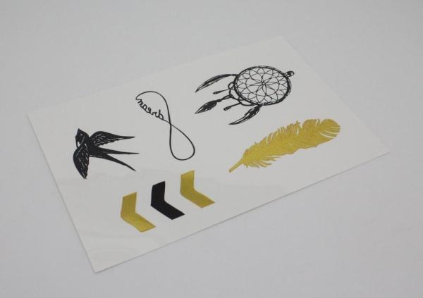 OEM Fake Flash Gold Foil Body Hand Sticker Custom Metallic Temporary Tattoo
