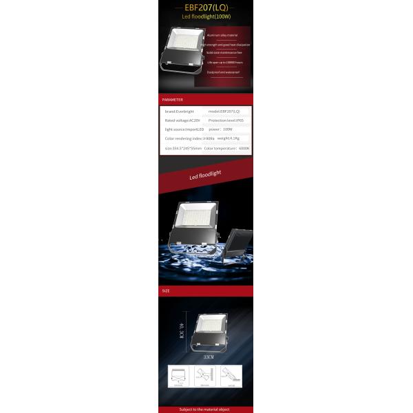 Outdoor Aluminum Dimmable IP65 100 Watt LED Flood Light