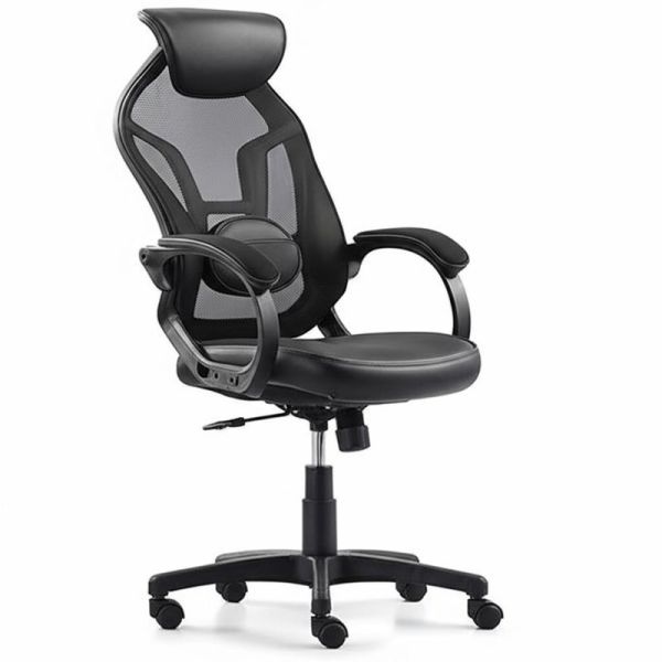 25.5 Inches Dimensions PU Office Chair with 25 Lbs Weight and Smooth-Rolling Caster Wheels for Ergonomic Comfort