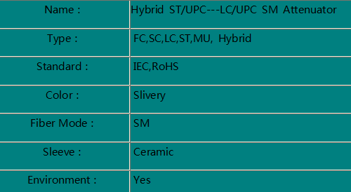 Hybrid ST/UPC-- LC UPC Attenuator