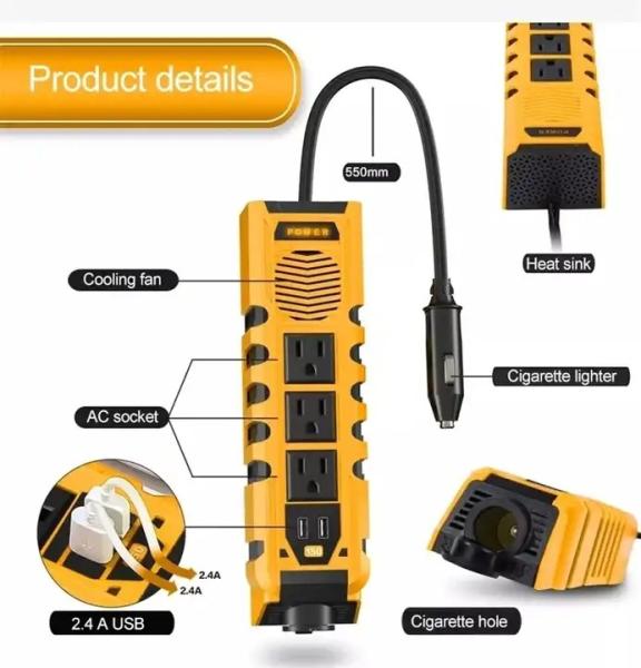 Car Inverter Charger Dc 12V To Ac 240V Car Power Inverter 2000W Convert Dc To Ac Inverter 3 Phase For Electric Car
