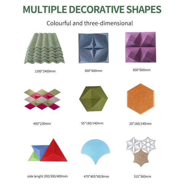 Eco Friendly Polyester Fiber Acoustic Panel Heat Insulation For Gyms