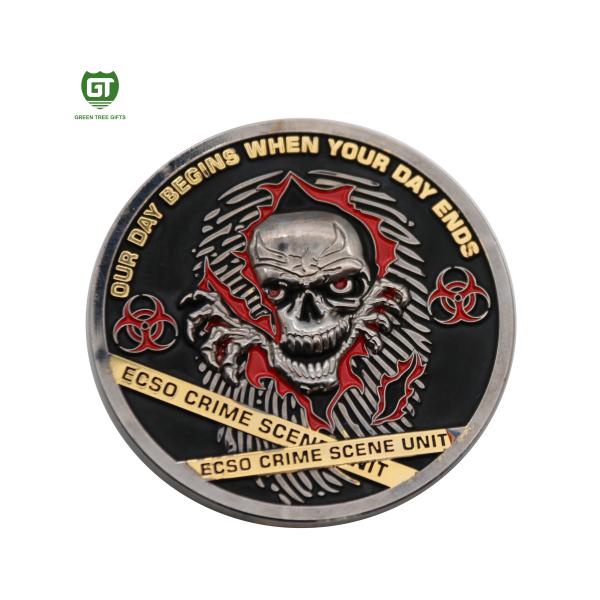 Engravable firefighter two-sided Irish challenge coins medal display