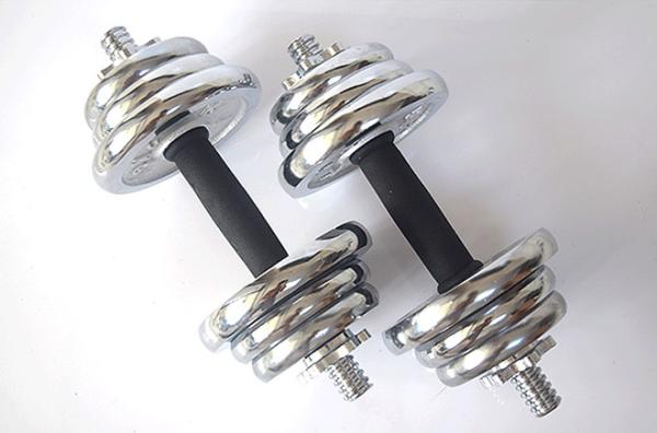 cast iron 10kg -60kg Crossfit Gym Basic Equipment Adjustable Chrome Dumbbell