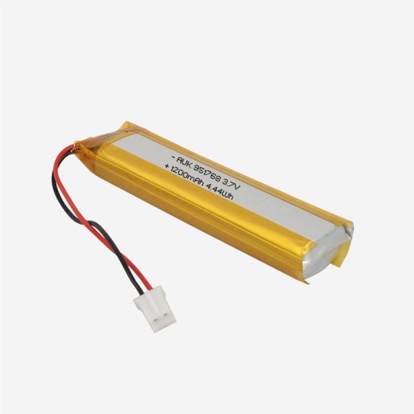 Batterie au lithium polymère KC certifiée AUK 951768 3.7V 1200mAh pour équipement médical et lumières de projection intelligentes.