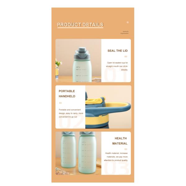 Stocked Outdoor Activity Gym Portable BPA Free Plastic Sports Water Bottle with Time