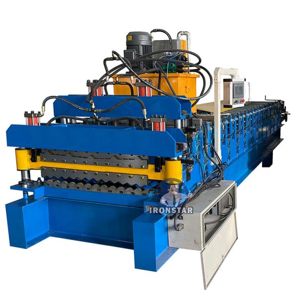 “840 836 5 Rib Trapezoidal Corrugated Double Layer Roll Forming Machine for Color Steel High Quality 840 836 Trapezoidal Corrugated Double Layer Roll Forming Machine 5 Rib”
