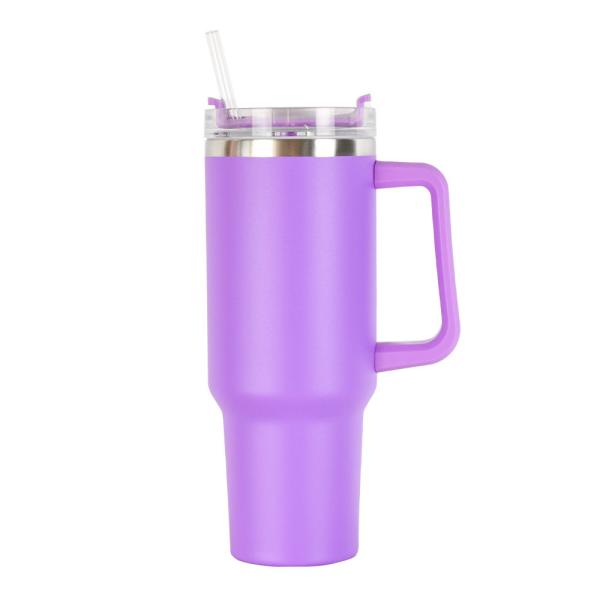 40oz Large Capacity Insulated Tumbler With Straw Lid And Car Cup Holder
