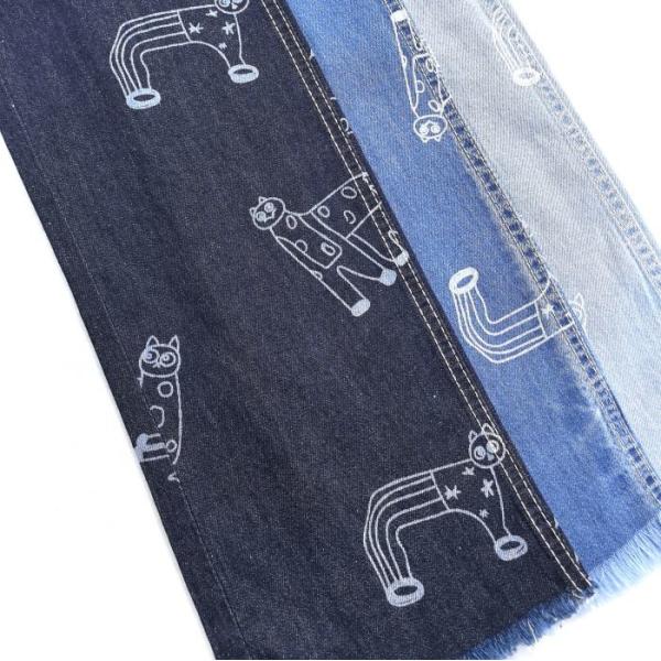 Tejido de denim de peso ligero para niños de impresión animal Jeans chaqueta o camisa