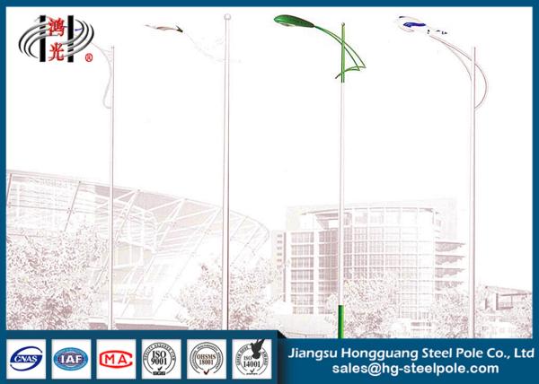 8 Meters Conical Hot Dip Galvanized Street Lighting Poles With 1.5M Single Arm