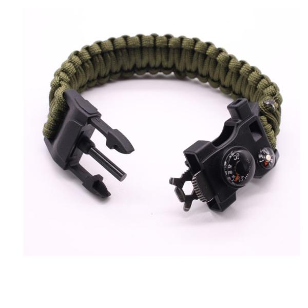 Sports Survival Parachute Cord Wristband Gear Kit with Emergency First Aid Multi-Tool Accessories for Outdoor Wilderness