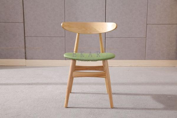 Nordic Design Ash Wooden Upholstered Modern Fabric Dining Chair