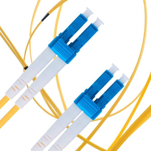 2 Core 3 Meter Single Mode Fiber Patch Cord SM LC LC Duplex 2.0mm Yellow