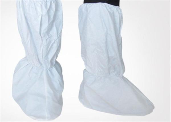 Microporous White Disposable Shoe Covers Anti Slip Easy To Wear And Take Off