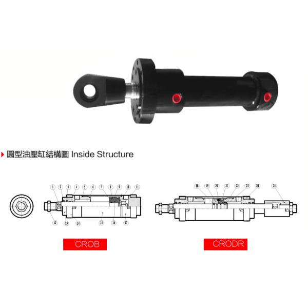 14Mpa Linear Push Pull Hydraulic Cylinder , 2 Inch Bore Hydraulic Cylinder