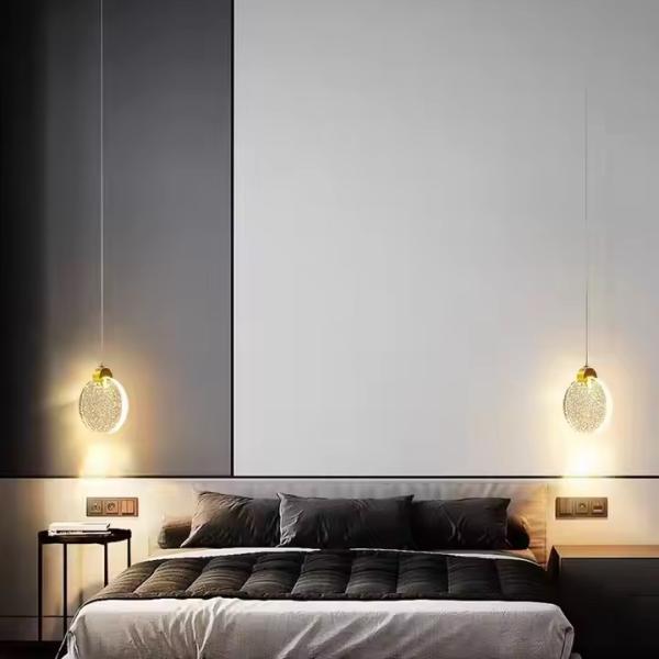 Chambre de séjour en cristal ronde contemporaine maison décorative Led Pendant Light Pour l'hôtel Escalier de salon