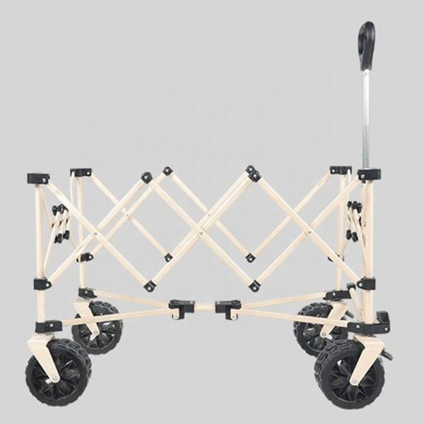 150KG Capacity 4-Wheel Steel Frame Folding Camping Cart