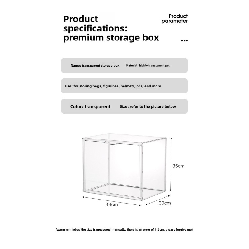 Factory Direct Clear Acrylic Storage Box Display Case Shoe Organizer Large Capacity Sturdy Action Figure Display