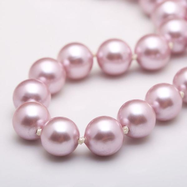 Luxury Luster Purple Round 10mm Shell Pearls Necklace 22 inches (N10633)