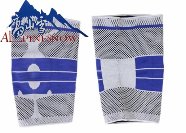 Tissu élastique d'accolade de soutien de genou de protections de silicone de la douille 3D de genou de compression haut
