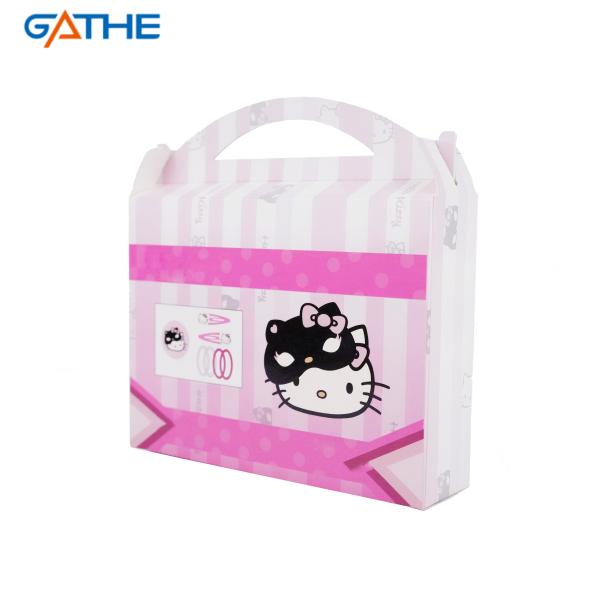 Custom Design Packaging Box Dolls Makeup For Girls Window Display Box With Handle