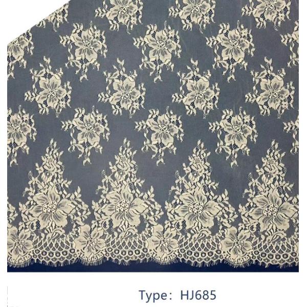 Ткань шнурка ресницы Chantilly отверстии сетки нейлона белая для Bridal