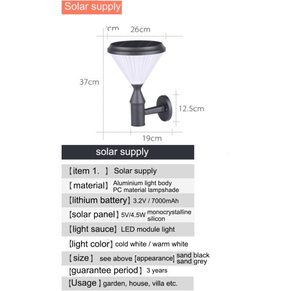 Diamond Cover Solar Wall Lights Outdoor Waterproof Solar Modern Style Simple Garden Villa LED Wall Lamp
