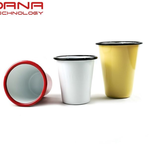 Colorful Rolled Rim Enamel Steels Coffee Mugs Conical Cup Milk Mugs