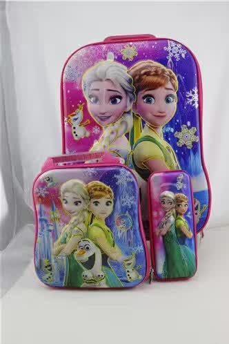 Hot sale   6D    Kids   Trolley  3 pcs / trolley school bags  / children travel bags
