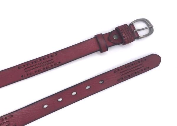 1 Inch Fashion Stringing Women Leather Belt With Zinc Alloy Pin Buckle